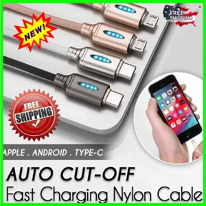 Auto Cut-off Fast Charging Nylon Cable Original Quality Upgraded Version - Picture 1 of 6