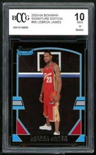 2003-04 Bowman Signature Edition #56 Lebron James Rookie Card BGS BCCG 10 Mint+