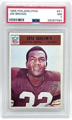 1966 Philadelphia #41 Jim Brown PSA 7 NM - Image 1 of 2