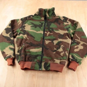 CABELA'S camouflage full zip berber fleece jacket LARGE tag vtg 80s 90s usa made - Picture 1 of 8