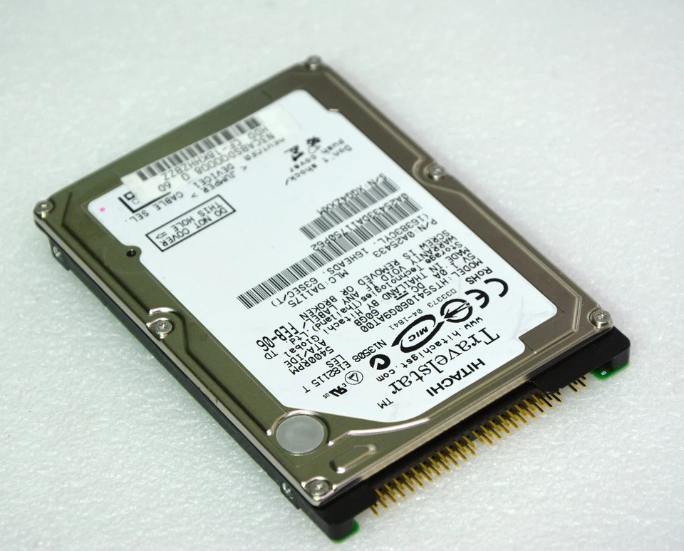 60 GB 2,5" 6,35cm FESTPLATTE IDE PATA 44-PIN HITACHI HTS541060G9AT00 5400u F124 - Bild 1 von 1