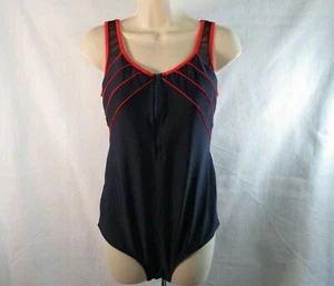 Christina Swimsuit 18W Womens Blue with Red Plus Size One Piece Suit Size 18W - Picture 1 of 7