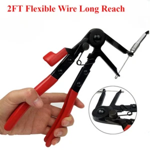 2FT Flexible Wire Long Reach Hose Clamp Pliers For Fuel Oil Water Hose Auto Tool - Picture 1 of 7
