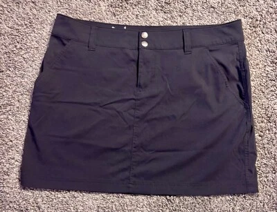 Falda Columbia Omni-Shield Mini Línea A Para Mujer Talla 12 Negra Nylon Bolsillos Cortados Foto 1 de 4