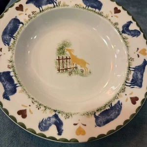 2 X Wood & Sons Jack's Farm 23cm Rimmed Bowls Replacement Naughty Goat - Picture 1 of 8