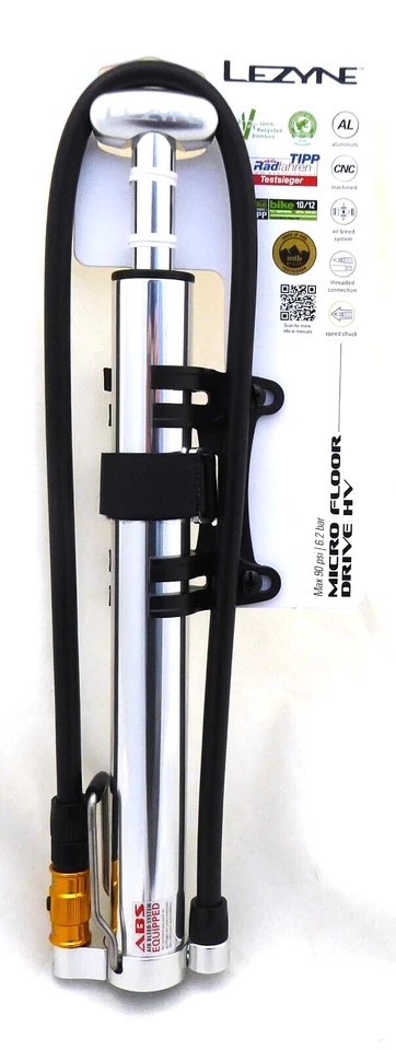 Lezyne Micro Floor Drive HV- High Volume Frame Pump Silver - Image 1 of 1