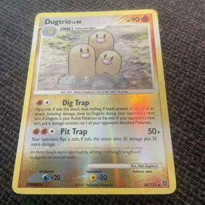 2007 Pokemon, D&P Secret Wonders, #24/132 Dugtrio Lv. 46, Reverse Holo Rare - Image 1 of 2