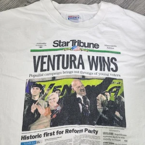Camiseta De Colección Jesse Ventura Gana Star Tribune Talla XL Hanes Governor Minnesota - Imagen 1 de 12