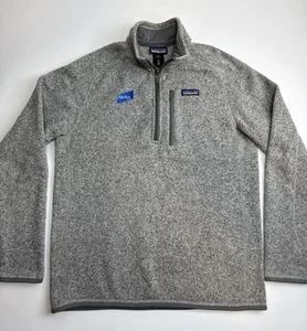 Patagonia Better Maglione 1/4 Zip Pullover Uomo Medium Heather Grigio Logo Baird - Foto 1 di 7