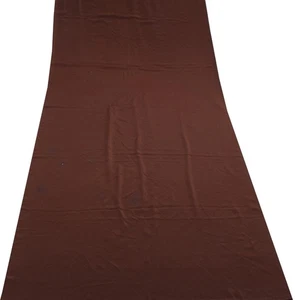 Sushila Vintage Dark Brown Crepe Sari Remnant Scrap Multi Purpose Craft Fabric - Picture 1 of 6
