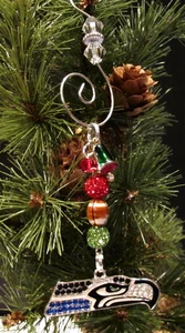 Seattle Seahawks Perlen Christbaumschmuck Dekor Neu kommt in Geschenkbox - Bild 1 von 4