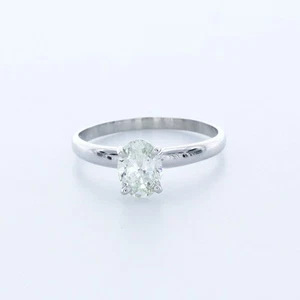 1.3 CT Lab-Created Diamond D/VVS2 Oval Cut Platinum Prong Classic Solitaire Ring - Picture 1 of 4
