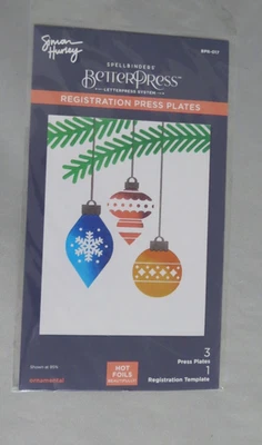 Spellbinders BetterPress LetterPress Press Plates Ornamental Christmas Baubles - Image 1 of 4