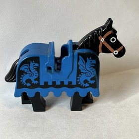 LEGO Blue Black Dragon Horse Barding minifigure 6086 6085 1584 6060 See Photos