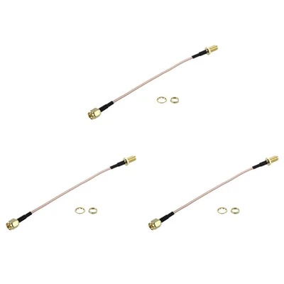 3X SMA Male to SMA Female  Bulkhead Crimp RG316 Coax Cable  Pigtail 15cm Q7D8 - Image 1 of 4