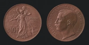 10 CENTESIMI 1911 CINQUANTENARIO UNITA' D' ITALIA - VITTORIO EMANUELE III - Picture 1 of 1