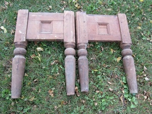 VINTAGE ANTIK METZGER BLOCK BEIN SET BEINE LANDHAUS ERNTETISCH - Bild 1 von 19