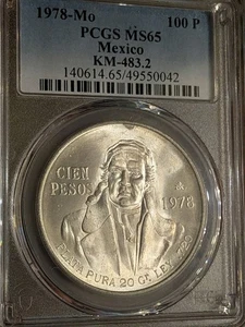 1978 Mo Mexico 100 Pesos PCGS MS65 - Bild 1 von 3