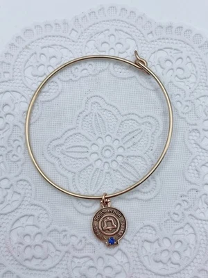 Pulseira Berloque Southern Bell 10K Ouro 14K Pulseira Pedra Azul Telefone - Imagem 1 de 4