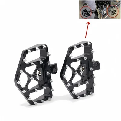 MX Style Wide Fat Black Foot Pegs Floorboard For Harley Dyna Touring Sportster - Image 1 of 4