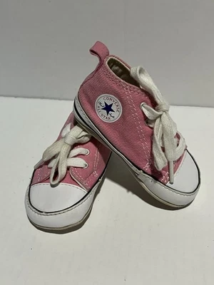 Tênis Converse Chuck Taylor First Star rosa com cadarço infantil tamanho 3 - Imagem 1 de 4