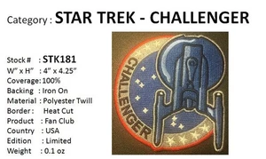 STAR TREK CHALLENGER PATCH - STK181 - Picture 1 of 1