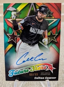 2025 Topps Chrome Colton Cowser Green Future Stars Auto /99 Orioles - Picture 1 of 2