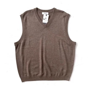 Turnbury Maglione Gilet Extra Fine Lana Merino Marrone Cioccolato Tg Large L Nuovo con etichette - Foto 1 di 4