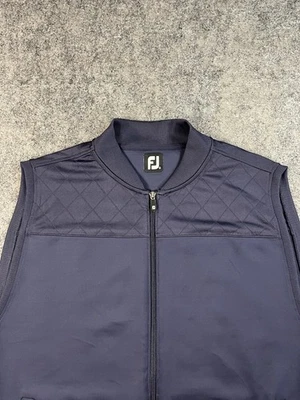 FootJoy Golf Full Zip Vest Mens XL Navy Blue Quilted Accents Performance Stretch - Image 1 of 4