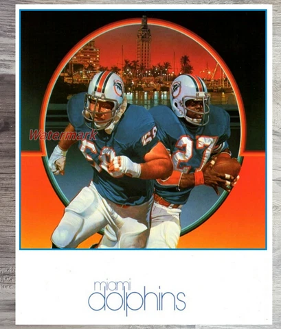 Vintage NFL Miami Dolphins Color Poster Print 8 X 10 REPRINT Photo Picture Cover