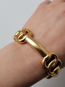 BOLD Milor 14K Yellow Gold Resin Bangle Bracelet Sz SMALL - MED - Picture 1 of 12