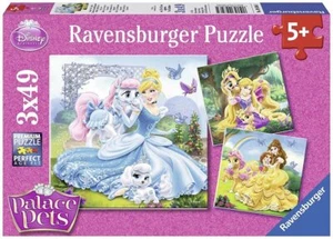 Ravensburger Puzzle 3x49pc - Disney Palace Pets - Belle, Cinderella, Rapunzel - Picture 1 of 4