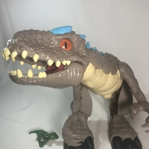 Fisher Price Imaginext Jurassic World Thrashing Indominus Rex Dinosaur T-rex - Picture 1 of 7