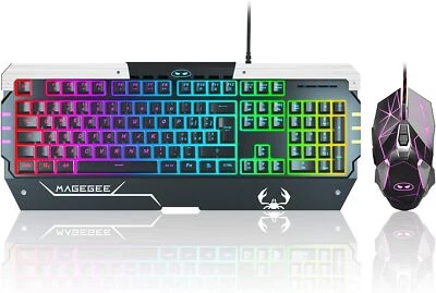 Gaming Keyboard +Mouse IT Layout RGB Keyboard with Backlight for PC Mac Laptop - Image 1 of 4
