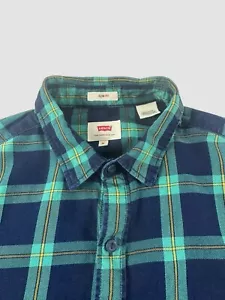 Camisa a Cuadros Levis Para Hombre Mediana Calce Ajustado Verde Cepillado Manga Larga Con Botones - Imagen 1 de 9