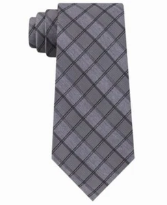 Corbata para hombre cuello gris joya cheque gráfico delgada seda delgada $69 #506 - Imagen 1 de 1
