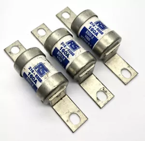 3 x RS 160Amp Industrial HRC Fuse Link 415vAC 80kA BS88 94mm - Picture 1 of 5