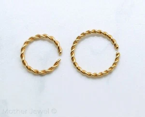 18G 14K YELLOW GOLD IP ANNEALED BENDABLE HOOP CARTILAGE SEPTUM NOSE HELIX RING - Picture 1 of 9