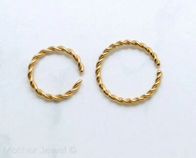 ANILLO HÉLICE NARIZ TABIQUE CARTÍLAGO ARO FLEXIBLE RECOCIDO IP ORO AMARILLO 18G 14K Foto 1 de 4