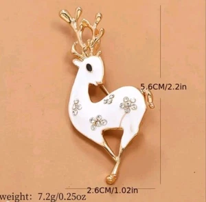Christmas pin Reindeer Brooch Fashion Jewelry NEW Free Ship 2.2 Inch - Picture 1 of 1
