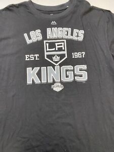 LOS ANGELES KINGS MAJESTIC NHL BLACK TEE SHIRT BIG & TALL FREE SHIPPING