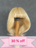 30% Discount Human Hair DOLL WIG size 7.1" 18 cm Fluffy blond hair BRAVOT