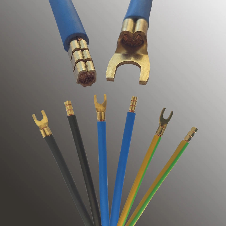 MARKENLOS Verdrahtungsbrücke H07V-K 6mm² 10mm² Längen 123 - 350mm schwarz blau grün gelb