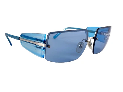 NEW VINTAGE GIORGIO ARMANI 1525 BLUE SEMI RIMLESS 2000'S SUNGLASSES - Image 1 of 4