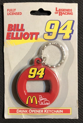 Atlas Legends Of Racing Bill Elliott #94 Drink Opener Keychain New  1988 Cover
