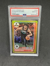 2022-23 Chronicles NBA Hoops Premium Stock Shaedon Sharpe Gold RC /10 PSA 10