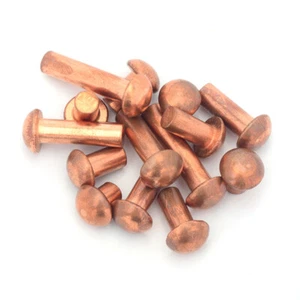 Solid Red Copper Round Head Rivets Pan Head Rivet M2 M2.5 M3 M4 M5 M6 M8 - Picture 1 of 9
