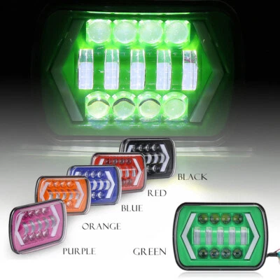 7x6" LED Turn Signal Headlight w/DRL Conversion Fit Jeep Cherokee XJ 1984-2001 - Image 1 of 4