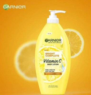 Garnier Bright Complete Vitamin C Body Serum Lotion Lemon Visibly Brighter 400ml - Image 1 of 4