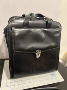 Jack Georges Red Rolling Briefcase Office Professional Travel Business Leather - Picture 1 of 24